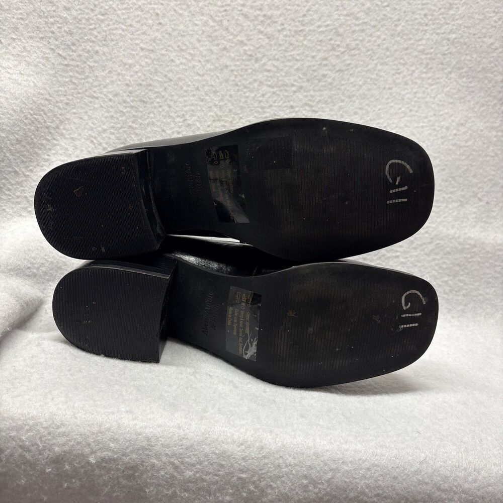 Abercrombie & Fitch Black Block Heeled Loafer Faux Leather Women’s Size 7 Y2K - Picture 4 of 5
